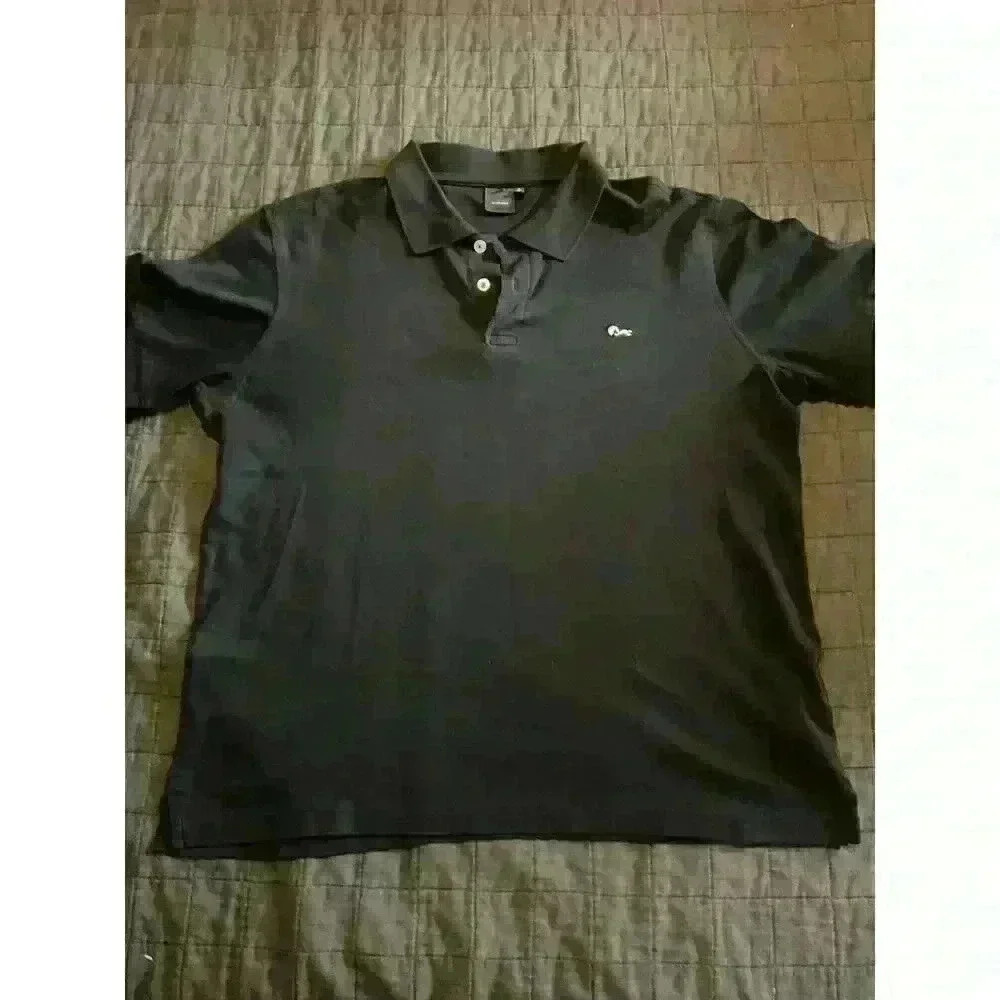 Arturo Calle Mens Short Sleeve Polo Shirt Black Size Large Embroidered Logo